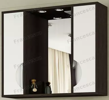 Шкаф-зеркало Francesca Версаль 90 С белый/венге 2 шкафа