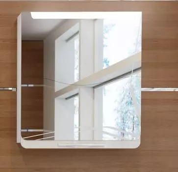 Шкаф-зеркало Velvex Iva 65, белый/дуб