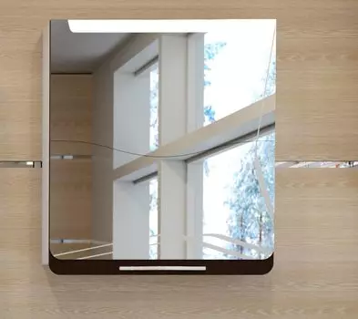 Шкаф-зеркало Velvex Iva 65, белый/венге