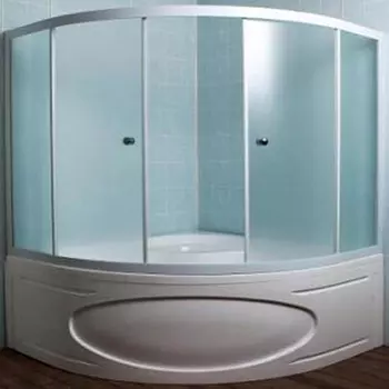 Шторка на ванну 1MarKa Afrodita 150 профиль белый, стекло рифленое