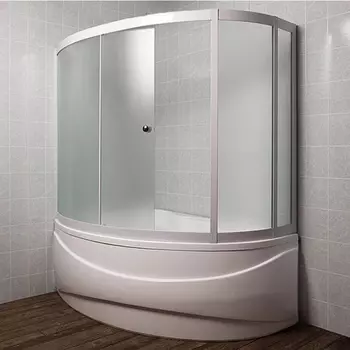 Шторка на ванну 1MarKa Catania 150 L профиль хром, стекло рифленое