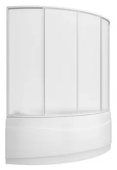 Шторка на ванну Bas Вектра 4 ств., пластик