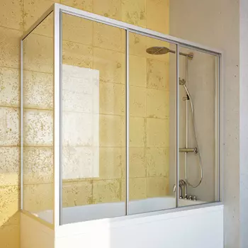 Шторка на ванну GuteWetter Practic Part GV-413A правая 178x75 см стекло бесцветное, профиль матовый хром