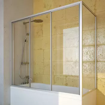 Шторка на ванну GuteWetter Practic Part GV-413 левая 165x70 см стекло бесцветное, профиль матовый хром