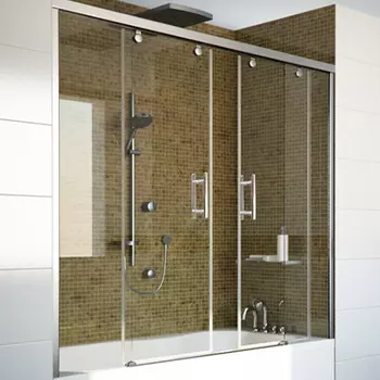 Шторка на ванну GuteWetter Slide Part GV-864 180 см стекло бесцветное, профиль хром