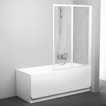 Шторка на ванну Ravak VS2 105 Rain, профиль белый