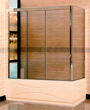 Шторка на ванну RGW Screens SC-81 (1560-1610)х750х1500 профиль хром, стекло чистое