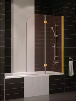 Шторка на ванну Vegas Glass E2V 120 05 05 R профиль бронза, стекло бронза