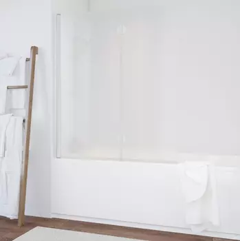 Шторка на ванну Vegas Glass E2V 120 01 02 L профиль белый, стекло шиншилла