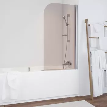 Шторка на ванну Vegas Glass EV 75 08 05 R профиль глянцевый хром, стекло бронза