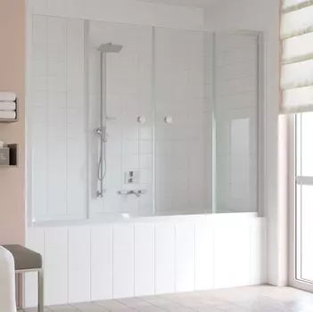 Шторка на ванну Vegas Glass Z2V 180 07 01 профиль матовый хром, стекло прозрачное