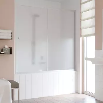 Шторка на ванну Vegas Glass ZV 150 07 10 профиль матовый хром, стекло сатин