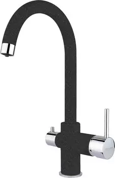 Смеситель Florentina FL-06 Клио черный, для кухонной мойки