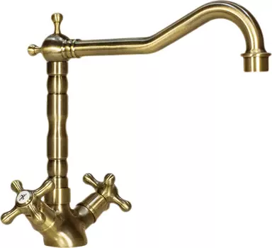 Смеситель Ulgran U-014 бронза, для кухонной мойки