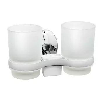 Стакан двойной стеклянный, настенный Raiber R70106