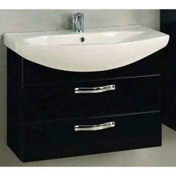 Тумба с раковиной Акватон Ария 80 М черный глянец