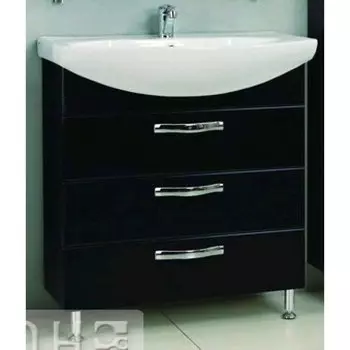 Тумба с раковиной Акватон Ария 80 Н черный глянец