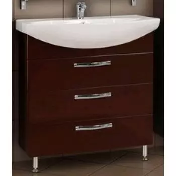 Тумба с раковиной Акватон Ария 80 Н темно-коричневая