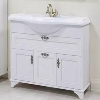 Тумба с раковиной Акватон Идель 85 дуб белый