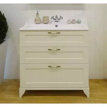 Тумба с раковиной Акватон Леон 80 напольная дуб бежевый