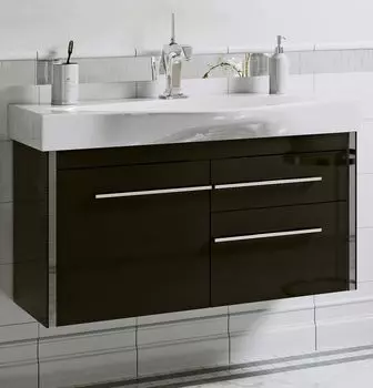 Тумба с раковиной Alavann Лайра 100 черный фантом