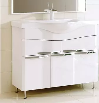 Тумба с раковиной Alavann Латте 100, белый