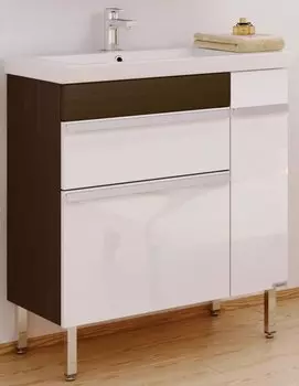 Тумба с раковиной Alavann Марко 70, белый/венге