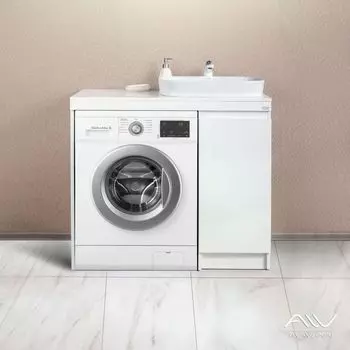 Тумба с раковиной Alavann Soft 100 белая столешница МДФ