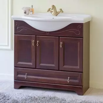 Тумба с раковиной Аллигатор Милана 10 85, орех