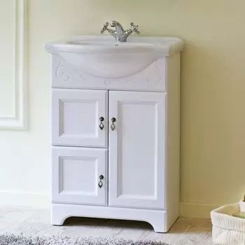 Тумба с раковиной Аллигатор Милана 2 60, белый