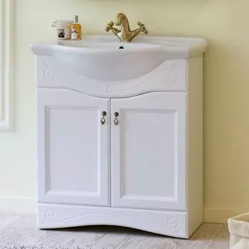 Тумба с раковиной Аллигатор Милана 4 55, белый