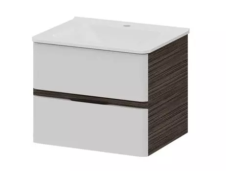 Тумба с раковиной Am.Pm Bliss D 80, белый/венге