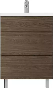 Тумба с раковиной Am.Pm Gem 75 напольная с 2 ящиками, коричневый