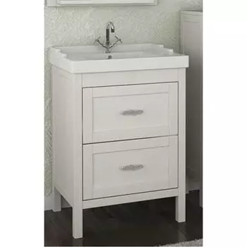 Тумба с раковиной ASB-Woodline Римини 60 массив ясеня, белый