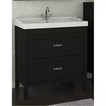 Тумба с раковиной ASB-Woodline Римини 60 массив ясеня, черный