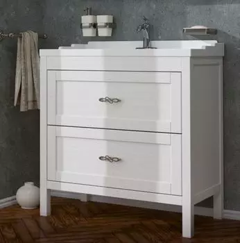 Тумба с раковиной ASB-Woodline Римини 80 массив ясеня, бежевый