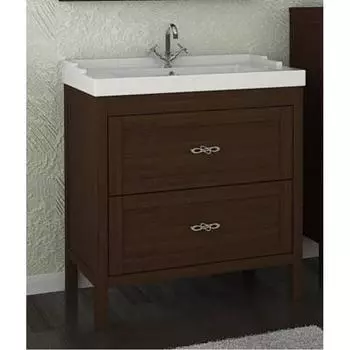 Тумба с раковиной ASB-Woodline Римини 80 массив ясеня, коричневый