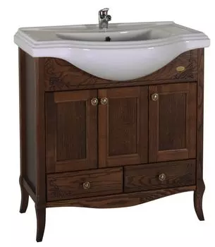 Тумба с раковиной ASB-Woodline Салерно 80 антикварный орех