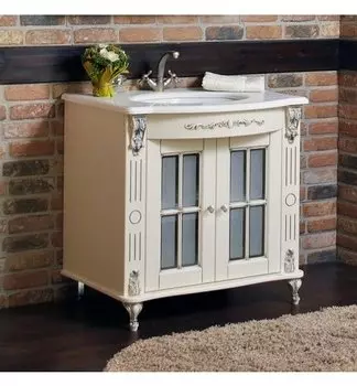 Тумба с раковиной Атолл Александрия К NEW радиусный фасад, ivory