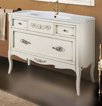 Тумба с раковиной Bagno Piu Moretta Венецианская патина с золотом