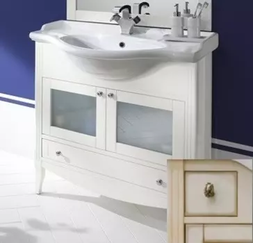 Тумба с раковиной Bagno Piu Sophia 85 Венецианская патина с золотом с «глухими» дверцами стекло