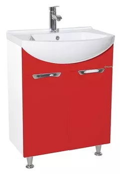 Тумба с раковиной Bellezza Альфа 55, красный