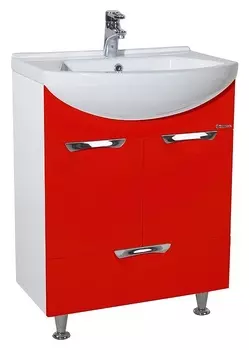 Тумба с раковиной Bellezza Альфа 55 с нижним ящиком, красный