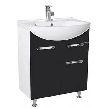 Тумба с раковиной Bellezza Альфа 65 с ящиком, черный