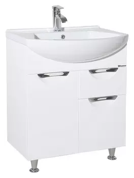 Тумба с раковиной Bellezza Альфа 65 с ящиком, белый