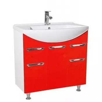 Тумба с раковиной Bellezza Альфа 75, красный