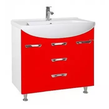 Тумба с раковиной Bellezza Альфа 90, красный