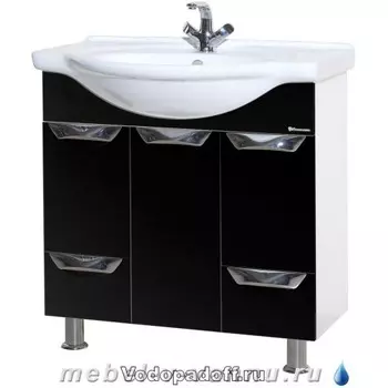 Тумба с раковиной Bellezza Белла 75 Люкс, черный