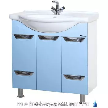Тумба с раковиной Bellezza Белла 75 Люкс, голубой