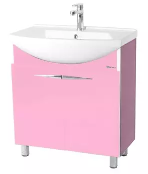 Тумба с раковиной Bellezza Глория Гласс 75, розовый